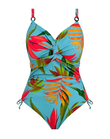 Fantasie Pichola Twist Front Adjustable Leg Wired Swimsuit Aqua
