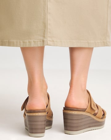 Heavenly Feet Sawyer Cross Strap Wedge Sandals Wide Fit