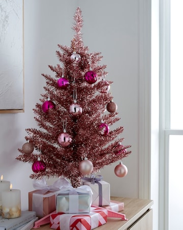 Pink 3ft Tinsel Christmas Tree