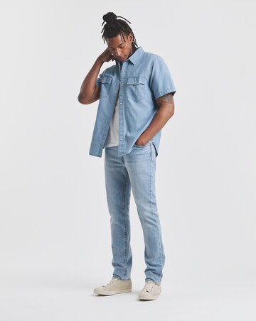 Levi's Short Sleeve Relaxed Fit Western Shirt - Light Blue
