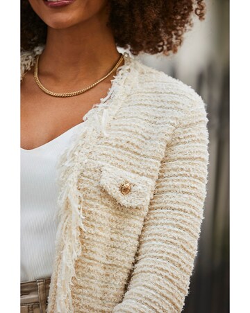 Sosandar Fringed Bouche Trophy Cardigan