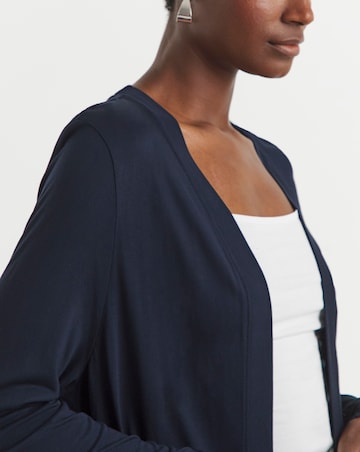 Navy Longline Jersey Pocket Cardigan