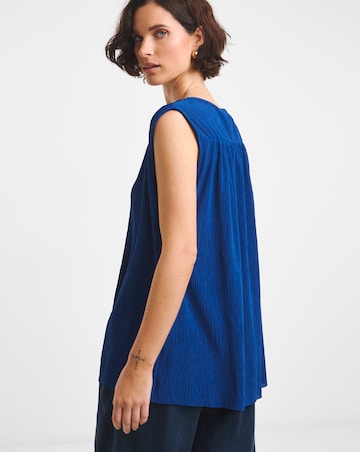 Tie Front Fine Pleat Vest