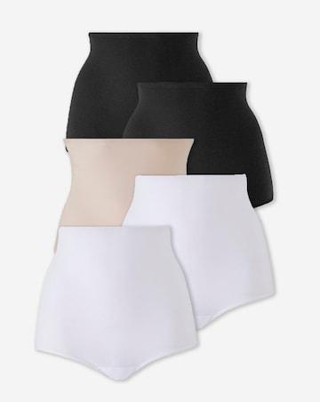 Pretty Secrets (5 Pack) Cotton Comfort Shorts - Black/White/Blush