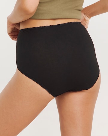 Pretty Secrets (4 Pack) Cotton Full Fit Knickers Black