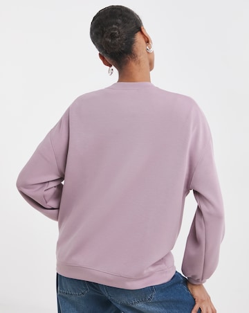 Elderberry Crew Neck Seam Detail Pocket Sweatshirt