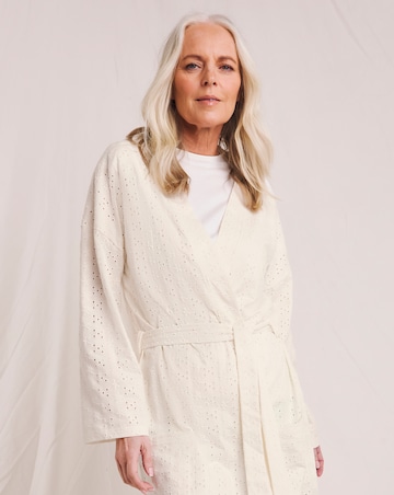 Julipa Jersey Cream Broderie Dressing Gown