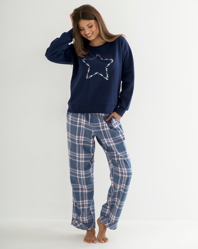 Pour Moi Sweatshirt Check Pyjama Set