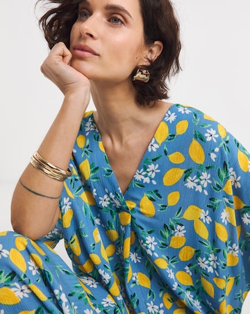 Crinkle Kaftan Overhead Midi Dress