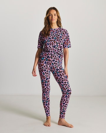 Pretty Secrets (2 Pack) Value Pyjama Legging Sets Leopard/Black