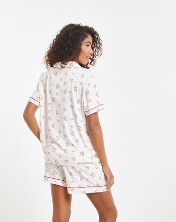 Chelsea Peers Jersey Ditsy Strawberry Print Short Pyjama Set