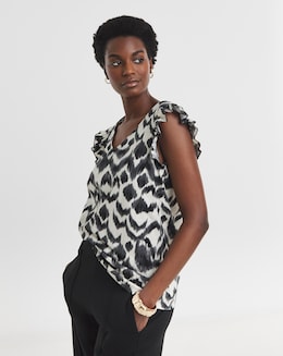 Pure Cotton Ruffle Sleeve Vest