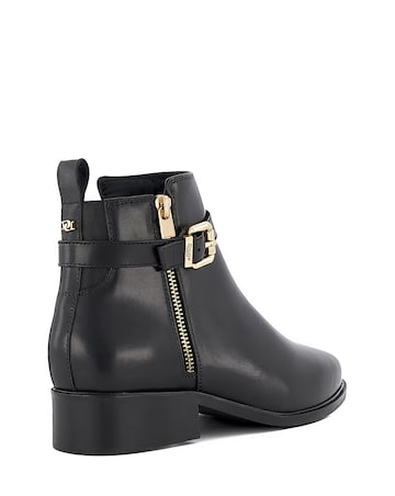 Dune Pepi Leather Buckle Ankle Boots Standard Fit
