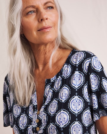 Julipa Printed Pintuck Top