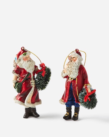 Gisela Graham Santa Hanging Decorations - Set of 2