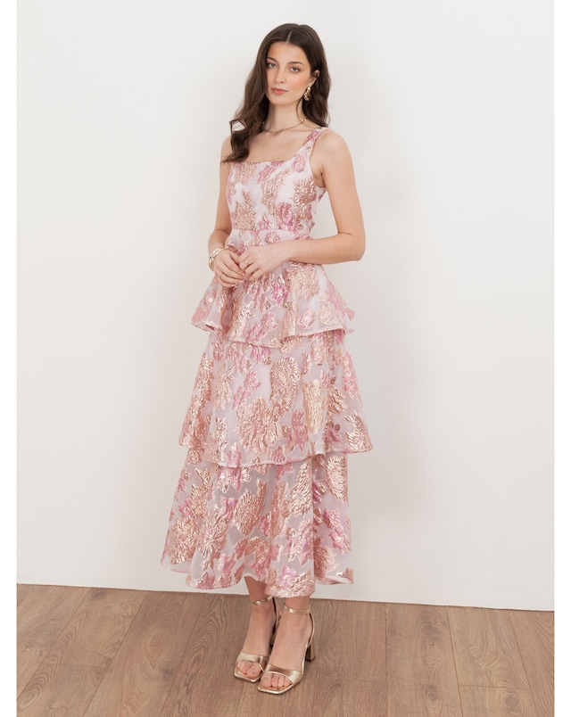 Maya Deluxe Jacquard Fabric Dress
