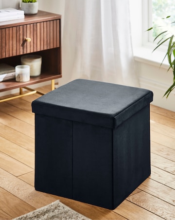 Velvet Foldable Storage Ottoman Cube