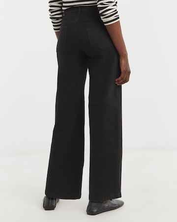 24/7 Washed Black Wide Leg Jeans