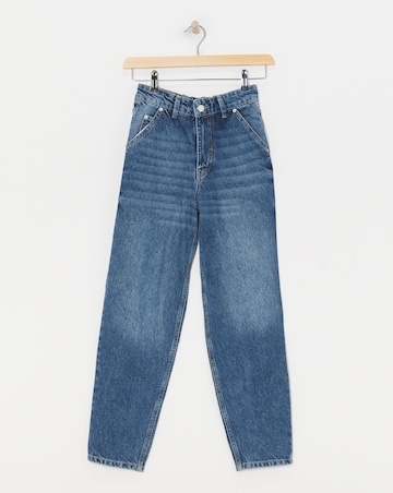 Mid Blue Barrel Leg Jeans