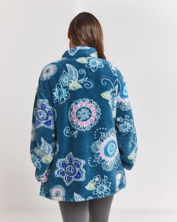 Joe Browns Quarter Zip Oversized Snuggle Hoodie Blue Mix