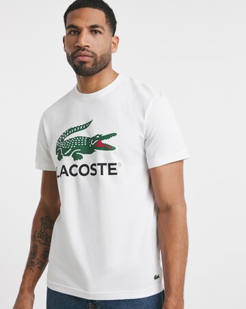 Lacoste Short Sleeve Large Croc Graphic T-Shirt - White
