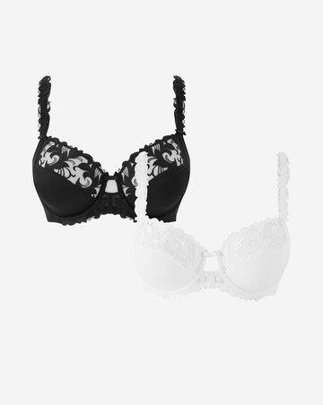 Pretty Secrets 2 Pack Flora Full Cup Black/White Bras B-G