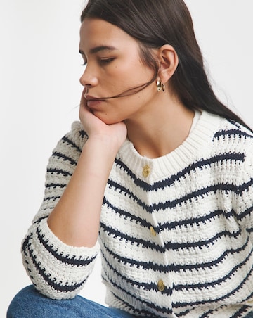 Simply Be Stripe Crew Neck Cardigan