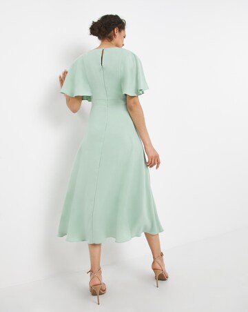 Joanna Hope Sage Angel Sleeve Midi Dress