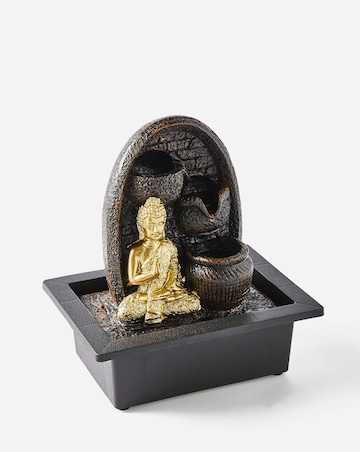 Golden Buddha Water Fountain with Cascading Bowls