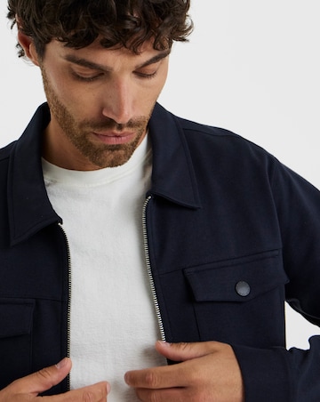 Folio Interlock Zip Shacket-Navy