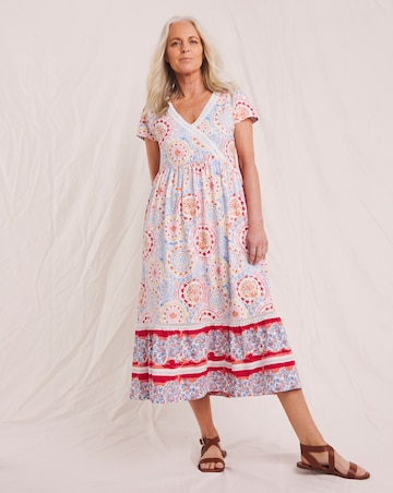 Julipa Border Print Pure Cotton Midi Dress