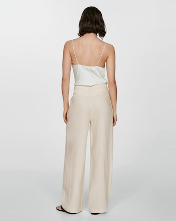 Mango Pure Linen Wide Leg Trousers