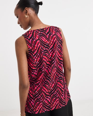 Printed V Neck Woven Vest