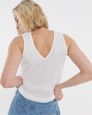 White Lace Trim Vest