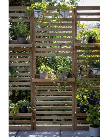 Forest Slatted Wall Planter 2 Shelf