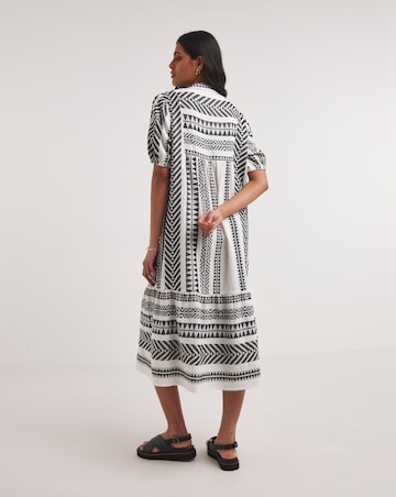 Cotton Jaquard Smock Dress