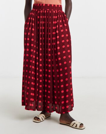 Printed Crinkle Maxi Skirt