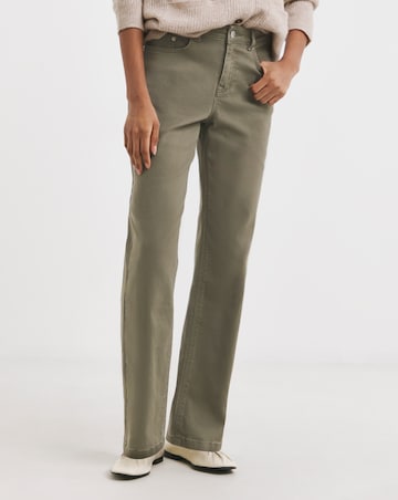 Khaki Straight Leg Jeans