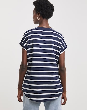 Pure Cotton 2 Pack Short Sleeve Curved Hem Longline top