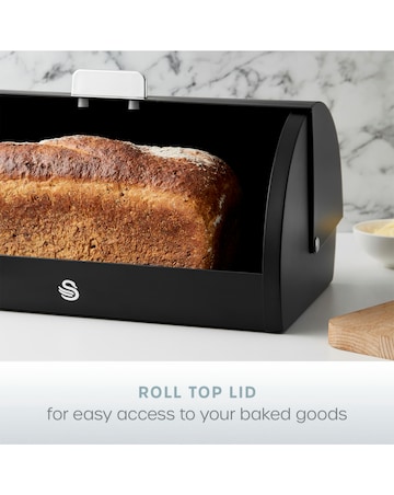 Swan Serenity Bread Bin Black