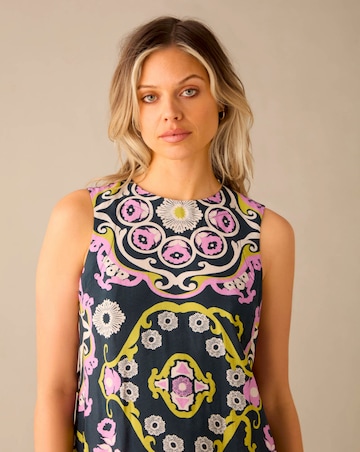 Ro&Zo Geo Print Tie Belt Dress