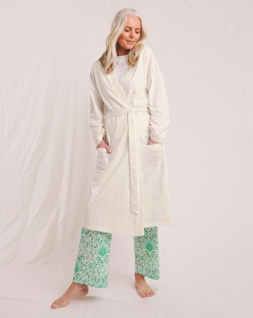 Julipa Jersey Cream Broderie Dressing Gown