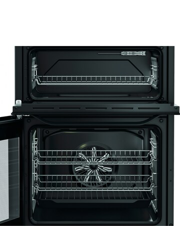 Hotpoint HDD6GDC2B1 60cm Dual Fuel Double Cooker with Glass Lid - Black