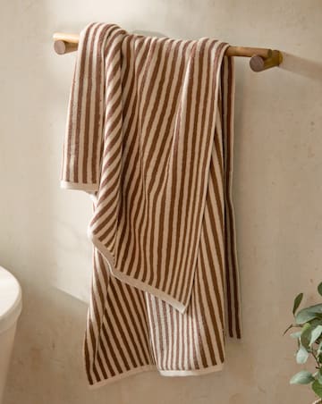 Yard Hebden Stripe Cotton Towel - Pecan