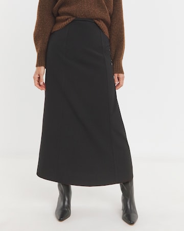 Black Tailored Jersey Column Skirt