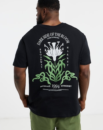 Jack & Jones Dark Side of The Bloom Back Graphic T-Shirt - Black