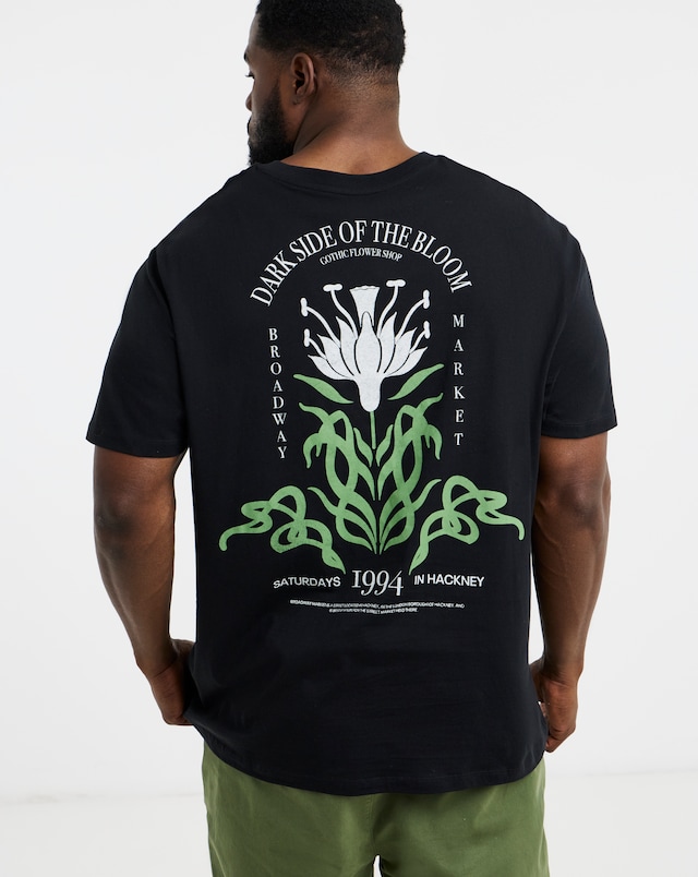 JACK & JONES Dark Side Of The Bloom Back Graphic T-Shirt - Black
