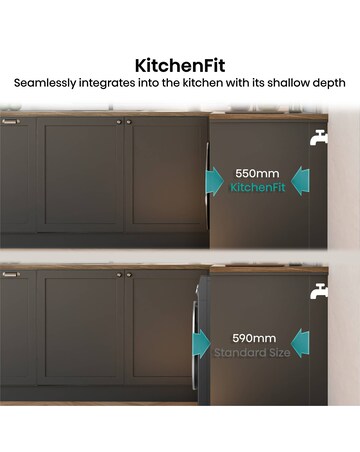 Hisense KitchenFit 5i Series WD5I1045BBQ 10.5kg/6kg Washer Dryer - Black