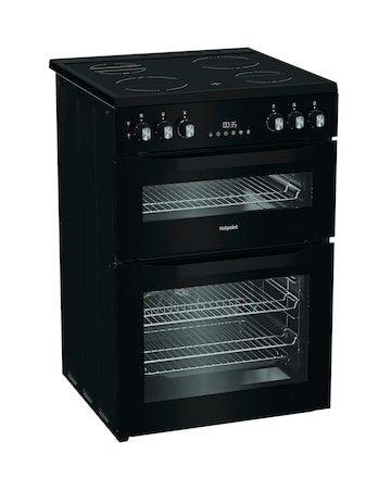 Hotpoint HDE6VDB1 60cm Electric Double Cooker with Multiflow - Black + Install