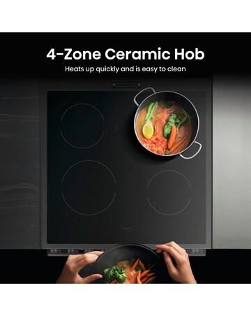 Hisense HDCEC6C20B 60cm Electric Double Cooker - Black